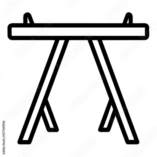 sawhorse icon carpentry support white background