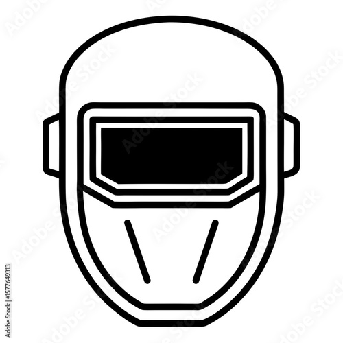 welding mask icon industrial theme white 