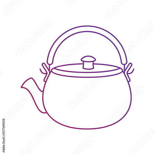 teapot gradient outline icon with white background vector stock illustration