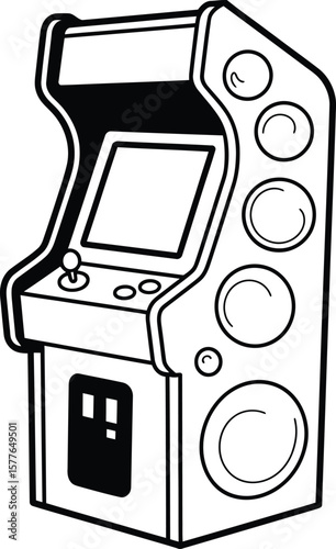 Retro Arcade Game Machine Vector Illustration