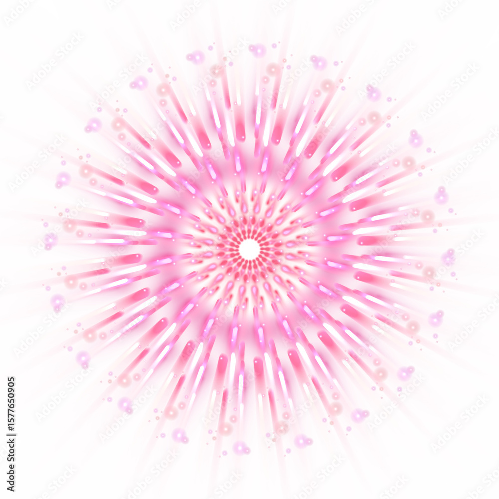 Obraz premium Beautiful glowing pink fireworks effect 