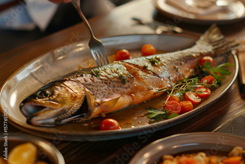 grilled fish with vegetables