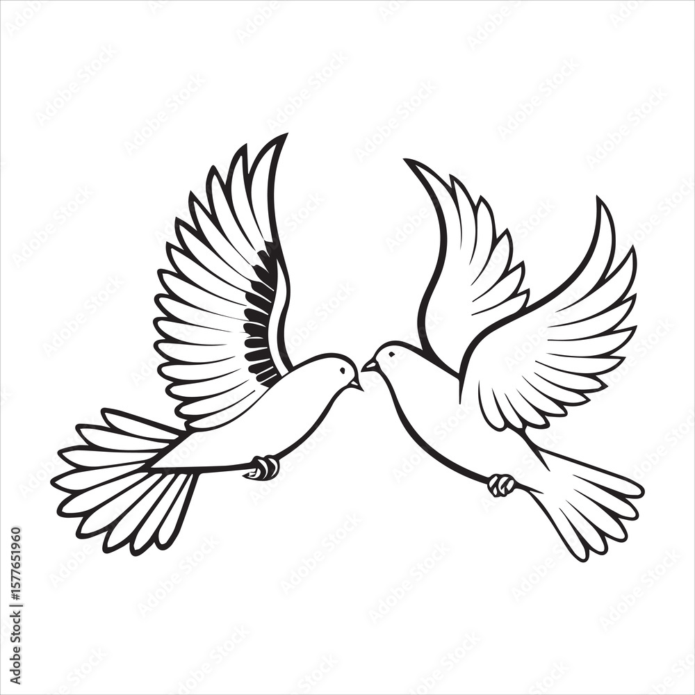 Obraz premium mourning dove silhouette vector art