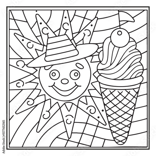 Summer Fun: Bold and Easy Coloring Pages for Kids – Sunshine, Beach Days, Ice Cream, and More!