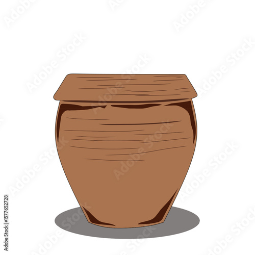 Onggi Korean Traditional Clay Pot Vector Design