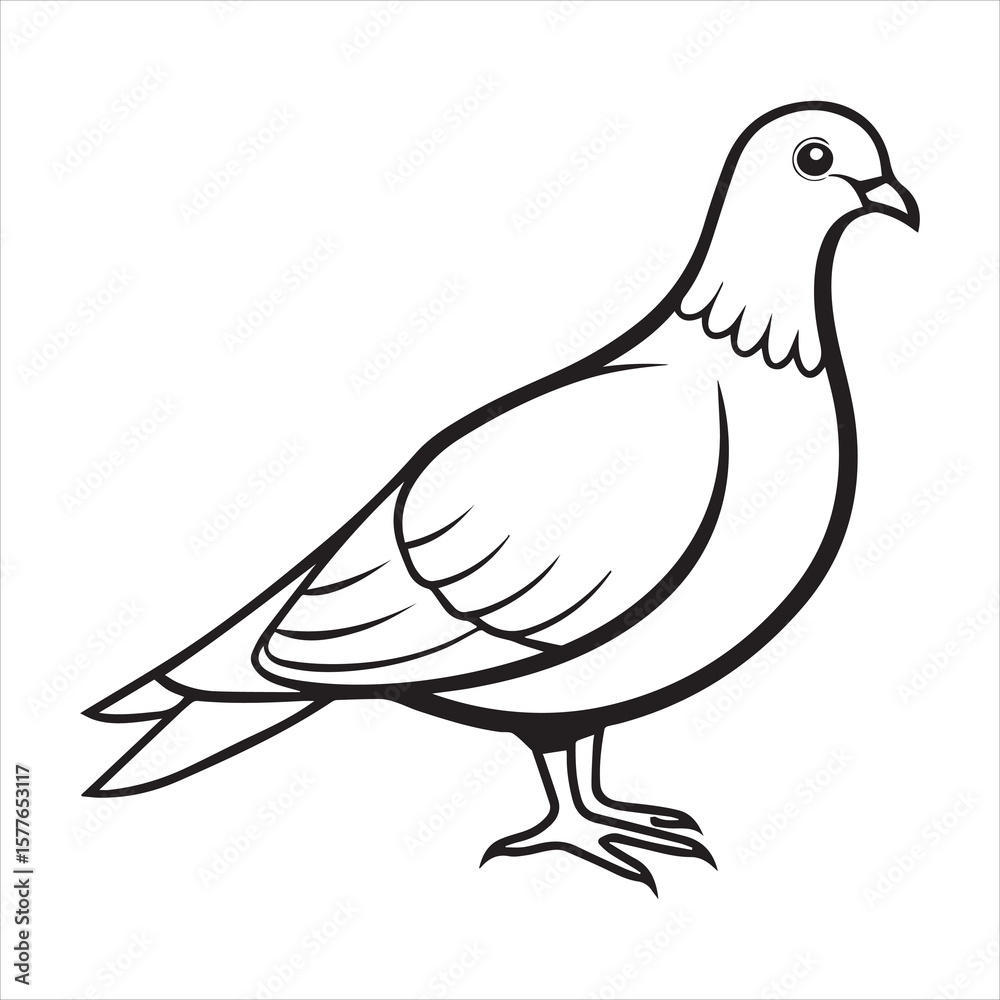 Fototapeta premium mourning dove silhouette vector art
