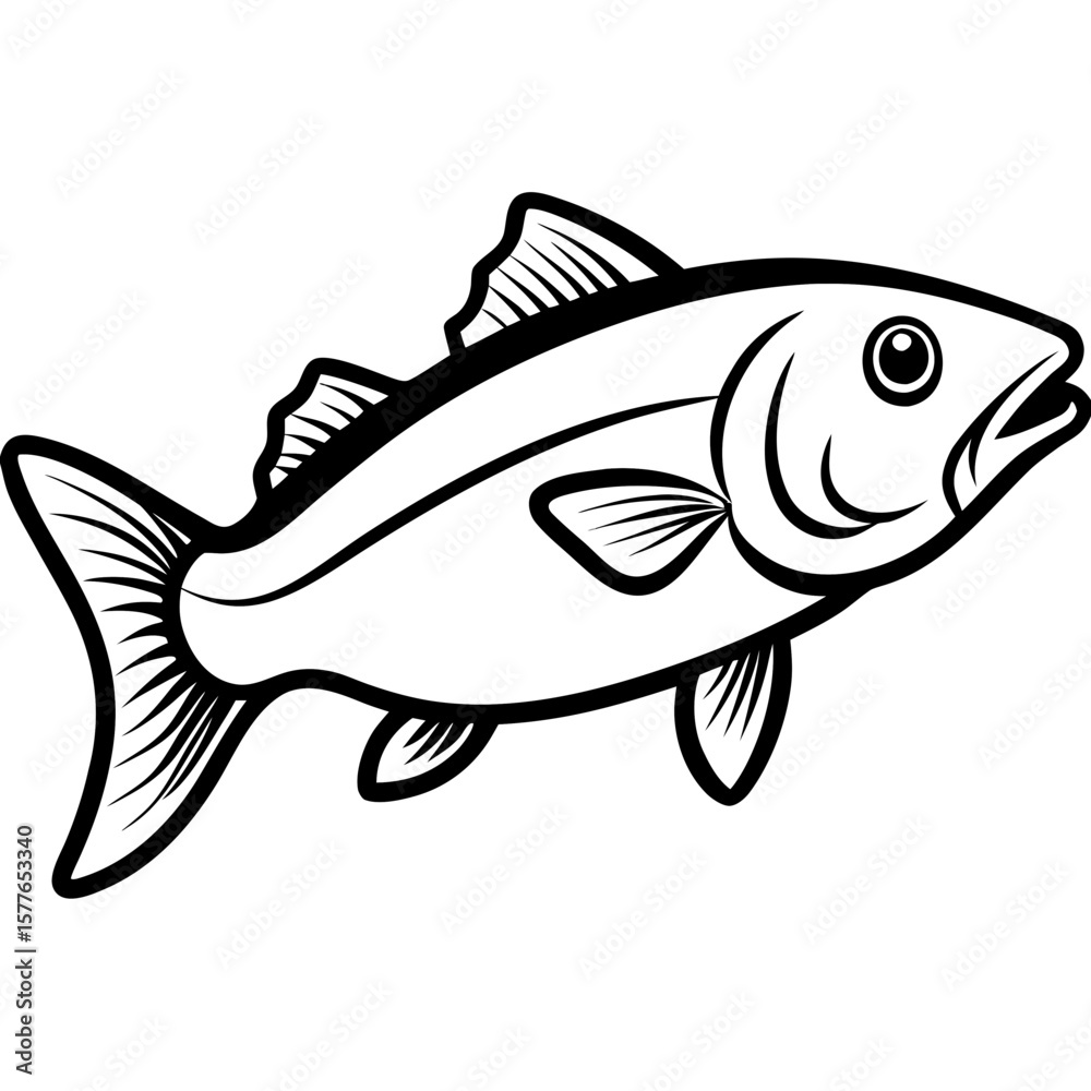 Fototapeta premium Cod line art vector