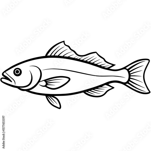 Cod line art vector