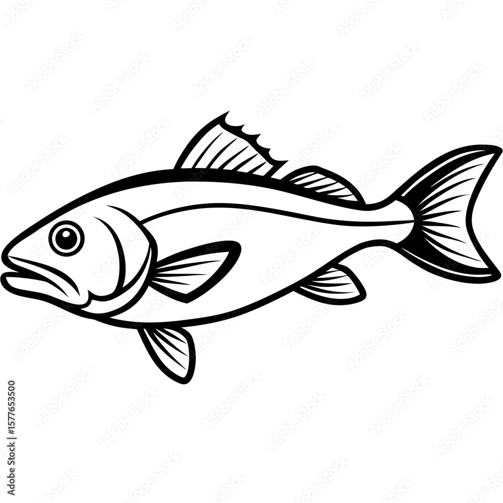 Fototapeta premium Cod line art vector