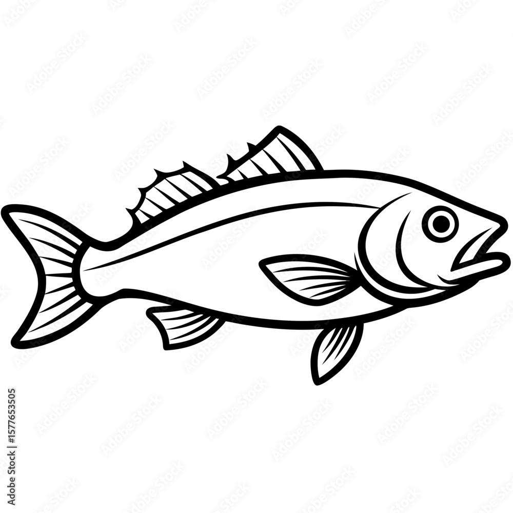 Fototapeta premium Cod line art vector