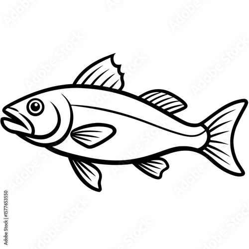 Cod line art vector