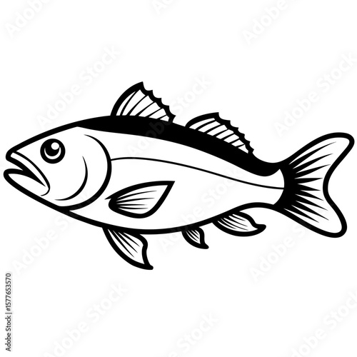 Cod line art vector