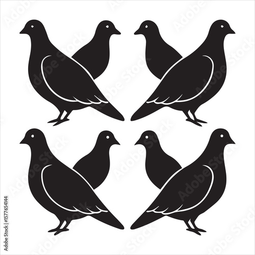 mourning dove silhouette vector art