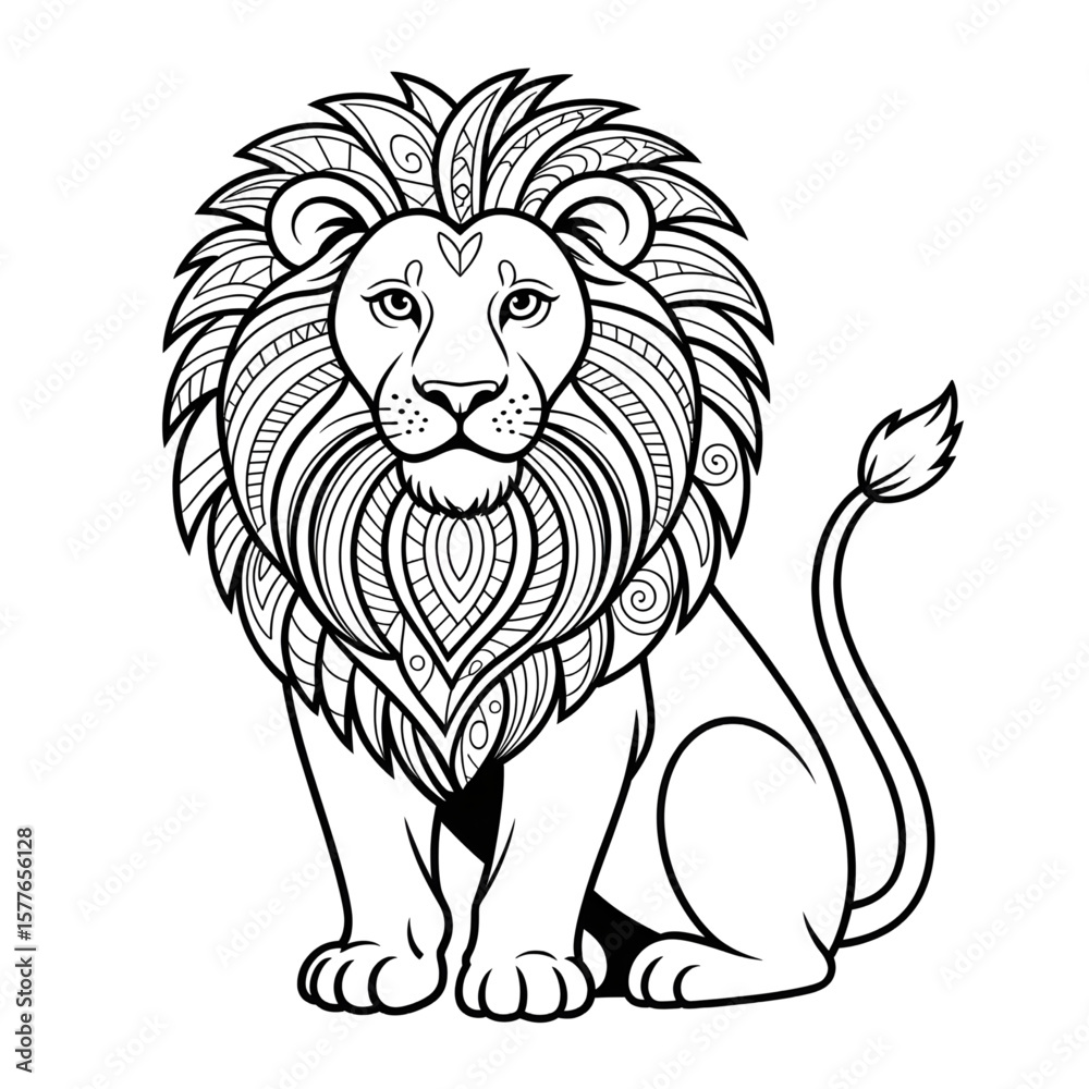 Fototapeta premium king of all animals. vector illustration of a lion king