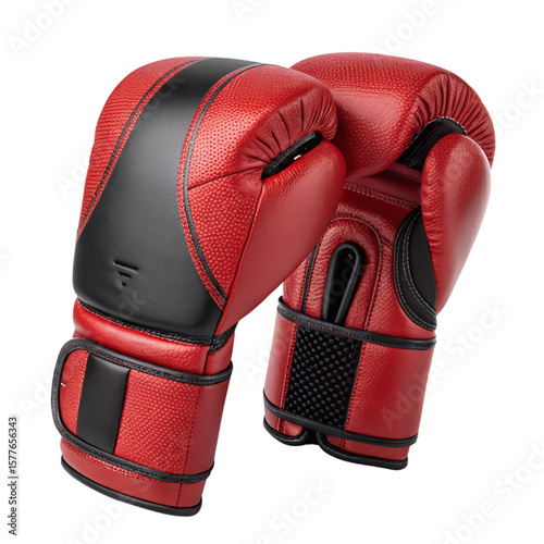 A 3D Red,black Boxing Gloves on white background