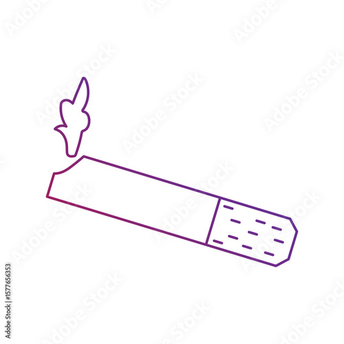 cigarette gradient outline icon with white background vector stock illustration
