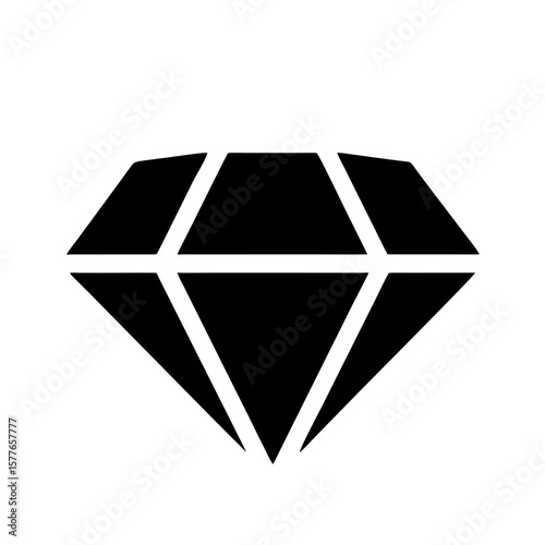 Diamond Silhouette Icon Jewel Luxury Precious Symbol