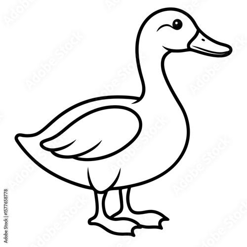 Duck line art vector