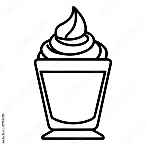 Dalgona Coffee line art vector
