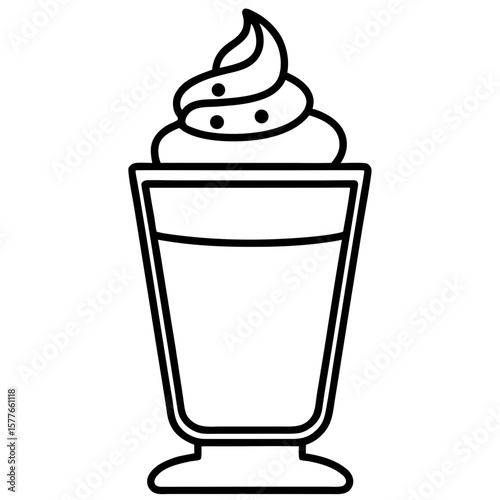 Dalgona Coffee line art vector