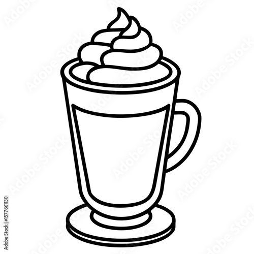Dalgona Coffee line art vector