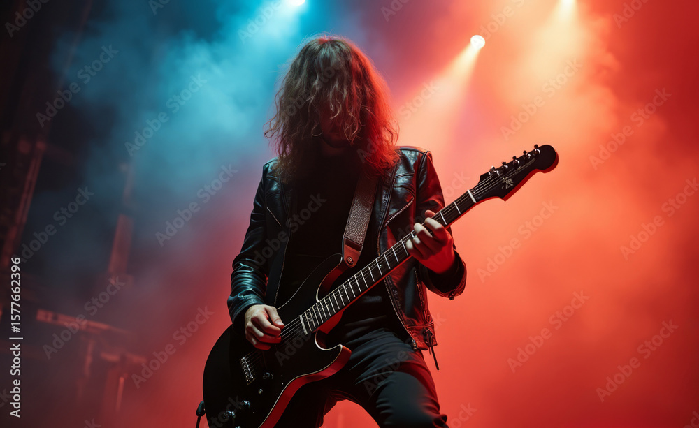 Obraz premium Rock Guitarist on Stage