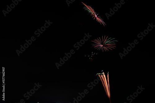 夏の夜空に咲く大輪の花火