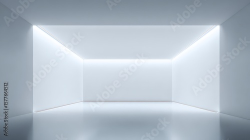 Wallpaper Mural Illuminating minimalism, a bright white room with ceiling light fixture bright Torontodigital.ca