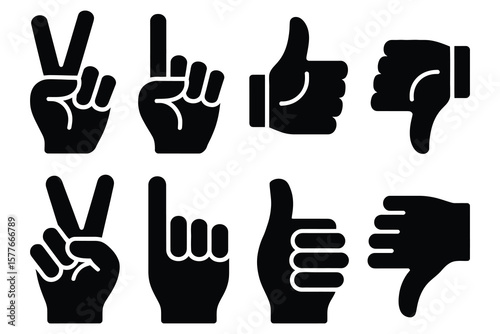 Hand gestures icons thumbs up thumbs down