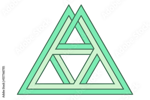 Interlocking Pastel Green and Mint Triangles interlocking triangles