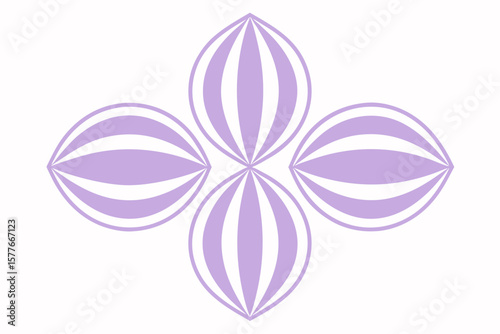 Lavender and White Symmetrical Kite Shapes Design purple
