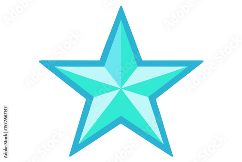 Aqua and Teal Gradient Symmetrical Starburst Shape