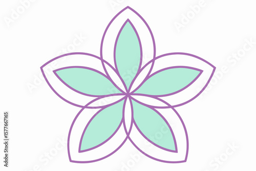 Overlapping Mint and Violet Petals Floral Design flower