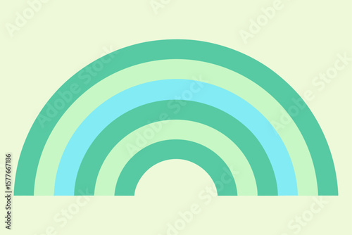 Pastel Green and Sky Blue Abstract Arcs Graphic rainbow