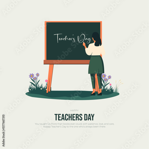 Happy Teacher's day post and greeting card concept background. Creative teacher's day vector education concept. vector illustration