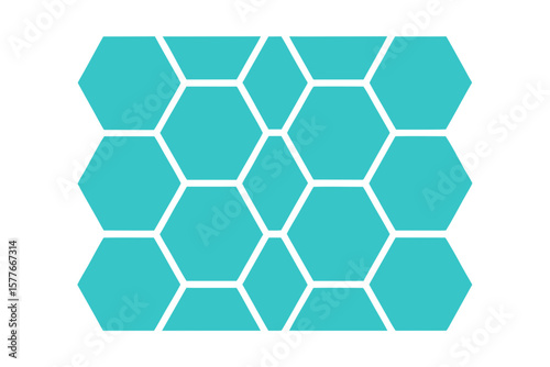 Teal and Light Blue Rounded Hexagon Pattern hexagons