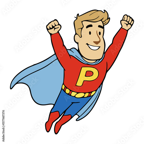 superhero dad style vector illustration