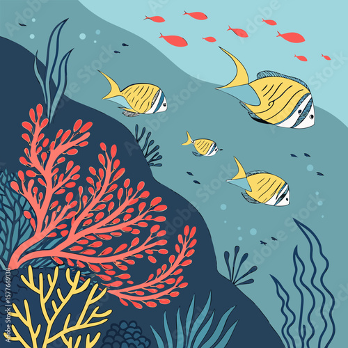 seamless pattern with fishes