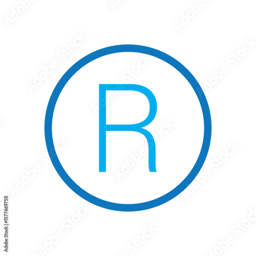 R mark. patent trademark r circle icon set. registered R pictogram.