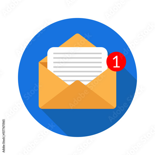 Message or email Notification vector illustration Isolated on White Background