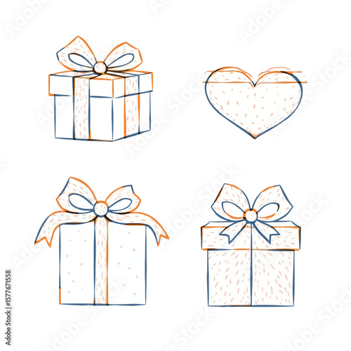 Set of vector gift boxes