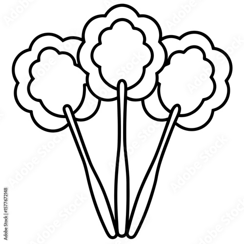 Cotton swabs line art vector