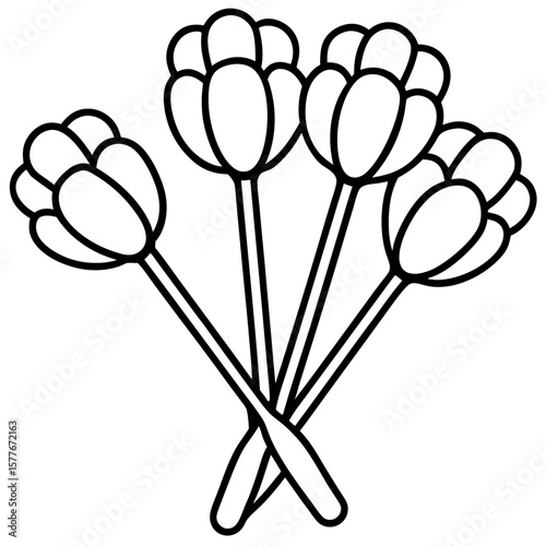 Cotton swabs line art vector