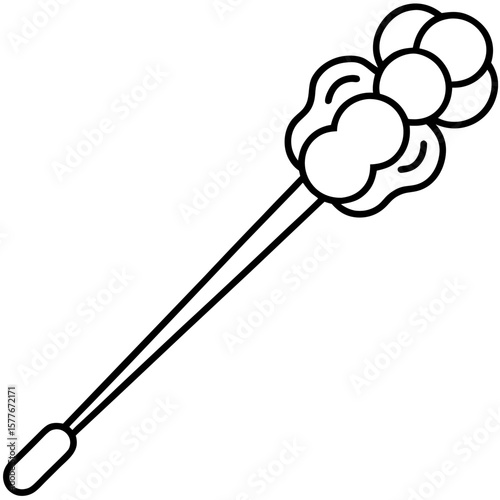 Cotton swabs line art vector