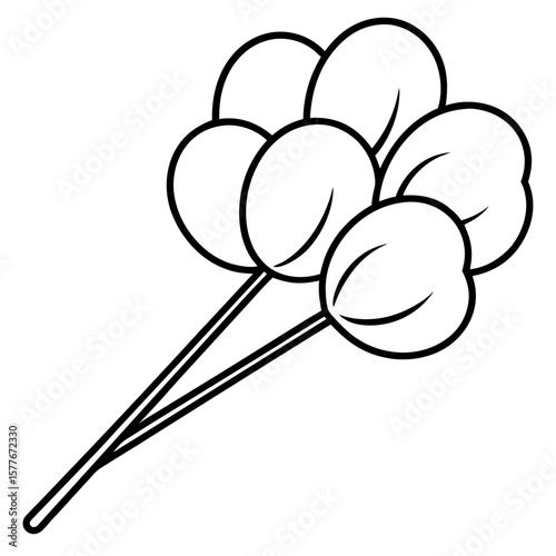 Cotton swabs line art vector
