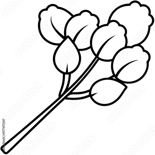 Cotton swabs line art vector