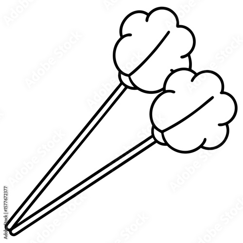 Cotton swabs line art vector