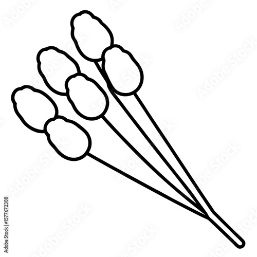 Cotton swabs line art vector