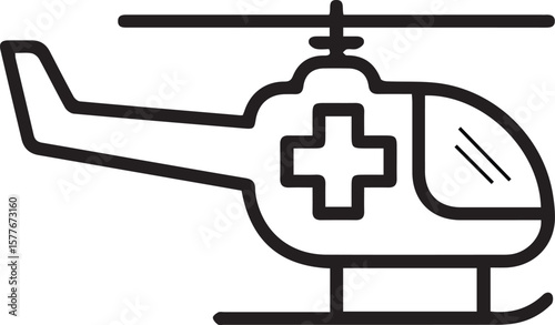 air ambulance with white background