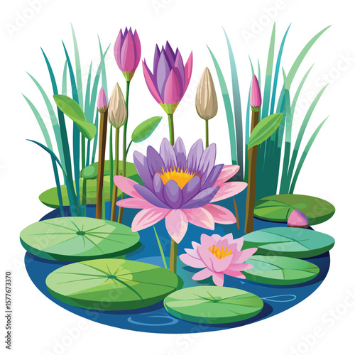 water lily in the pond